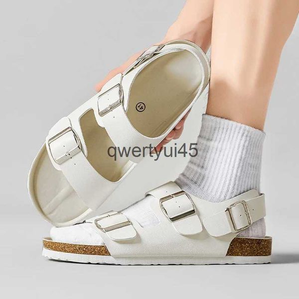 Slippers Soft soled cork mens sandals summer beach Soes retro fashionable design Leater buckle qwertyui45 H241109