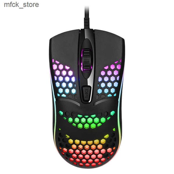 Wired Cable Gaming 7 breathing LED Back Light Optical Mouse USB Computer Hollowed out Mice Laptop Desktop 4D PC home use Office J241220