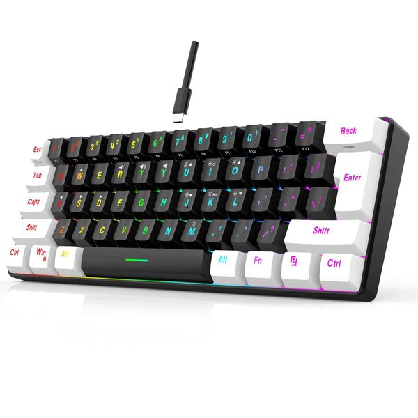 Keyboards 60% wired game keyboard RGB backlit ultra-small keyboard waterproof portable computer-MAC game keyboard z241127