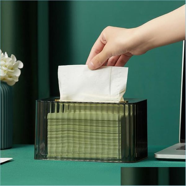 Tissue Boxes Napkins Transparent Spring Box Pet Paper Dispenser For Home Office Living Room Dinning Table Clear Desk Napk Bdesports Dhogu
