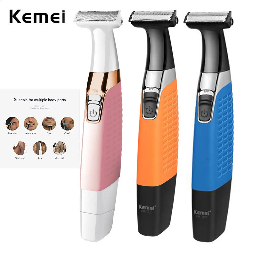 Kemei Electric Shaver One Blade USB Rechargeable Beard and Mustache Trimmer Safety Face Razor Shaving Machine for Men and Women 240914