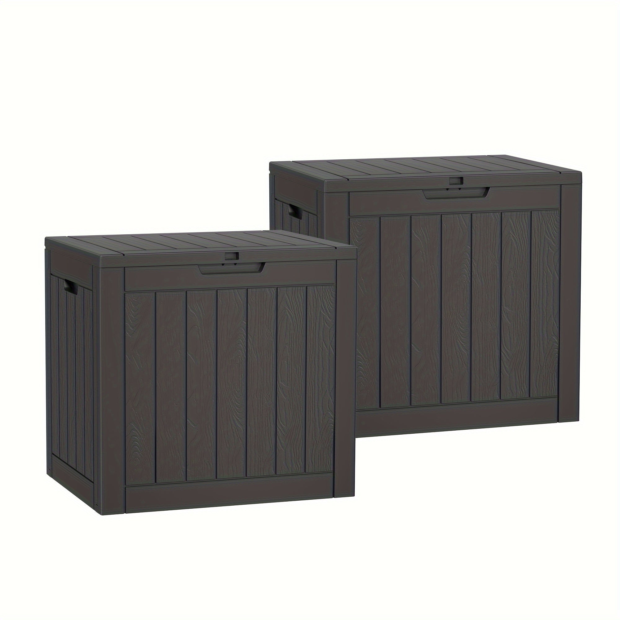 TEMU 2 Gallon Deck Box, Resin Outdoor Storage Box With Lockable For Patio Furniture, Pool Toys, Garden Tools Waterproof Outside Storage Box,