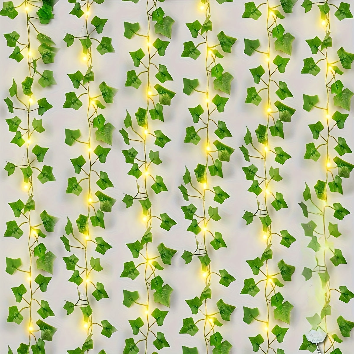 TEMU 1pc, Led Christmas Artificial Ivy Garland 3x1m-9.84x3.28ft Ivy Leaves Fake Leaf Plants Vine, Usb Powered Hanging Garland Ivy Foliage Leaves For