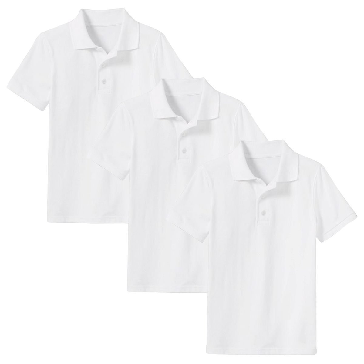 Boys' Short Sleeve School Uniform Pique Polo Shirt (3-Pack)    - 3-Pack White - Size 10