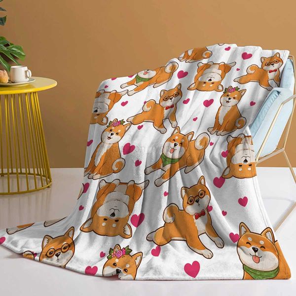 Lovely Dog Blanket Printed Throw Blanket Plush Fluffy Flannel Fleece Blanket Soft Throws for Sofa Couch and BedX240731