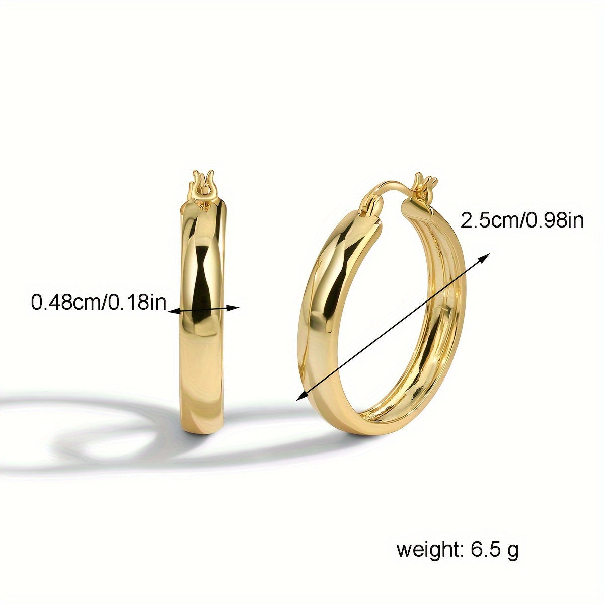 TEMU Golden-plated Hoop Earrings For Women, Hypoallergenic Hoops Earrings Lightweight Small Hoops Earrings, Charm-in