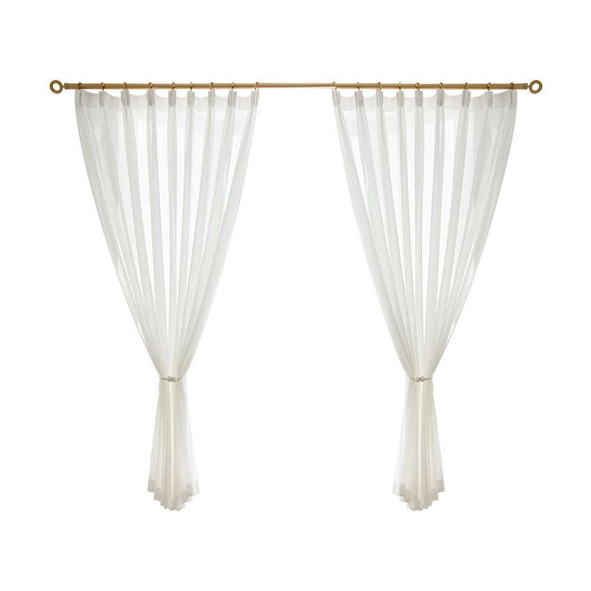 T0384 Anti-snagging diamond yarn curtain light-transmitting semi-transparent flowing white yarn curtains wholesale bay window balcony window screen