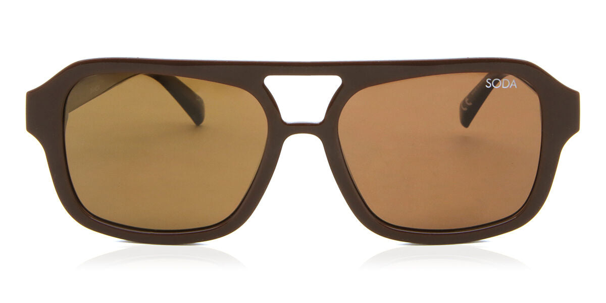 Soda Shades BIANCA Coffee Men's Sunglasses Brown Size 54
