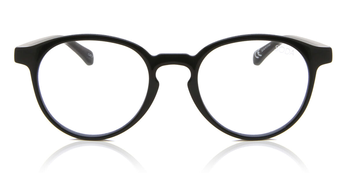 Soda Shades JOHNNY Midnight Men's Glasses Black Size 49 - Free Lenses - Blue Light Block Available