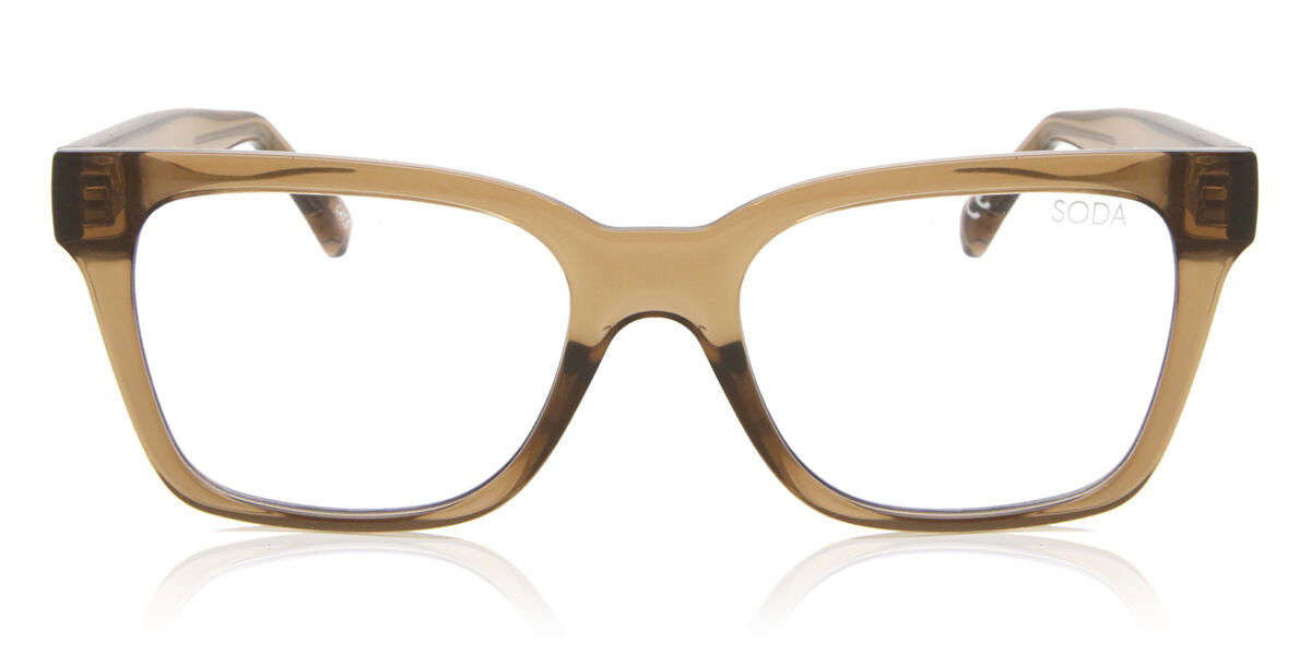 Soda Shades PRINCE Crystal Taupe Men's Glasses Brown Size 52 - Free Lenses - Blue Light Block Available