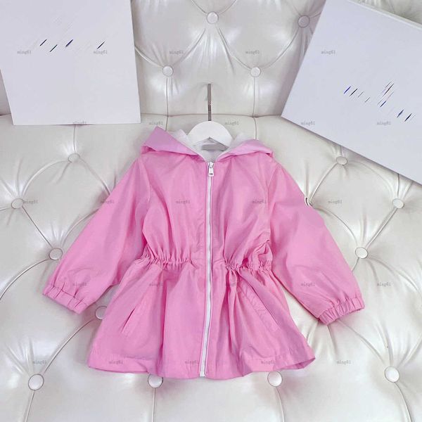 Brand high quality kids coat Embroidered logo collar baby Jacket Size 100-150 CM Spring Hooded windbreaker for girl boy