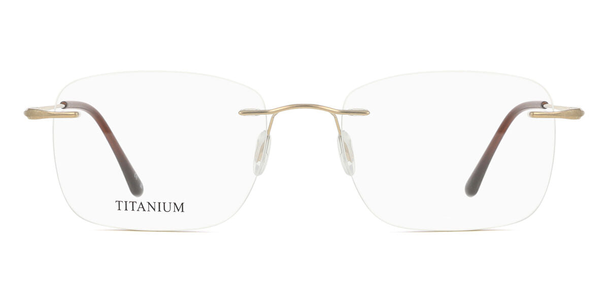 Square Rimless Titanium Men's Glasses Discount Online Gold Size 53, Free Lenses, HSA/FSA Insurance, Blue Light Block Available - SmartBuy Collection