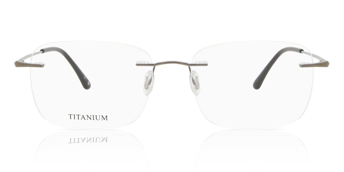 Square Square Titanium Men's  Prescription Glasses Online Grey  Size 53   Blue Light Block Available   SmartBuy Collection