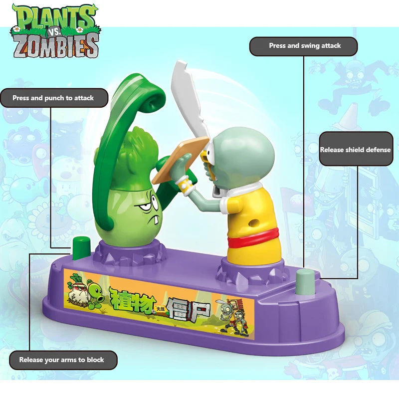 Plants Vs Zombies Licensed 2-Player Battle Arena Set Bulk Stock - Bonk Choy Vs Zombie Strategic Duel Game Interactive Family Toy Collection Kids Gif