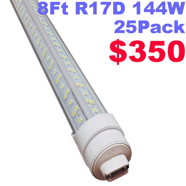 8Ft R17D LED Tube Light, F96t12 HO 8 Foot Led Bulbs, 96&#039;&#039; 8ft led Shop Light to Replace T8 T12 Fluorescent Light Bulbs , 100-277V