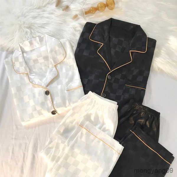 home clothing Plus Size Women Luxury Silk Satin Pajamas Satin Sleepwear Home Clothing Top Nightgowns Ladies Pyjamas Pijamas Mujer R231115