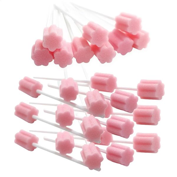 Sdotter 100Pcs Teeth Cleaning Sponge Portable Disposable Oral Care Sponge Swab for Tongues Coating Oral Cleaning Bad Breath Bre 241226