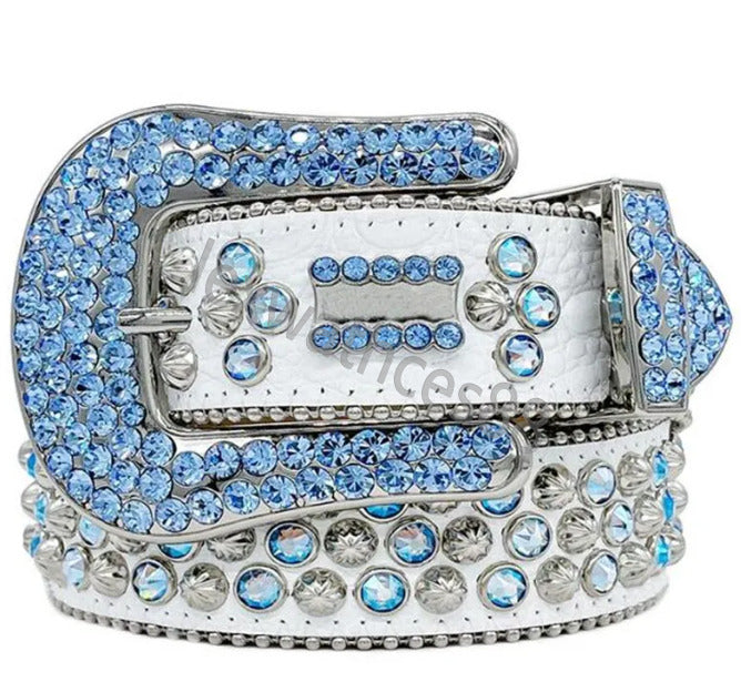With box Bb Simon Belt Designer Men&#039;s Belt Bb Belt Women&#039;s Belt Shining Multicolour Diamond Punk Hip Hop Belt Retro Shining Belt Pants Jea