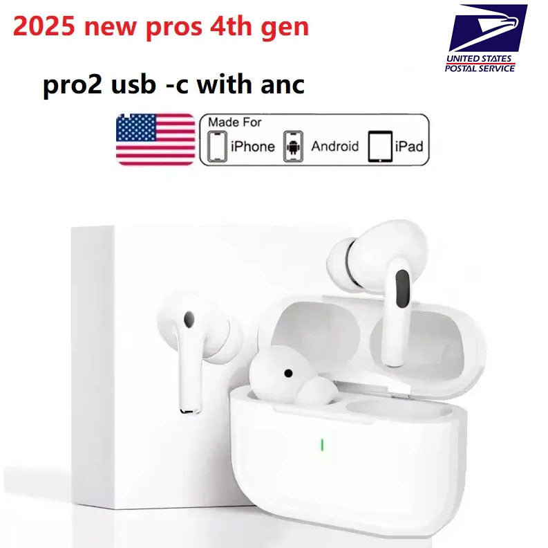 2025 New Pods 4th Gen ANC USB-C Pro 3 In-Ear Earphones Active Noise Cancelling pro 2 wireless Headphones pods 3rd Headset Intelligent Touch