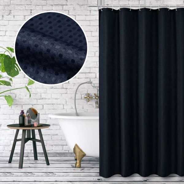 1 piece of 180cm * 180cm ordinary waffle biscuit waterproof Mildew waterproof Polter shower curtain bathroom partition curtain with 12 piece