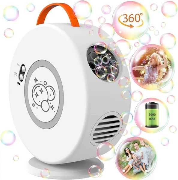 Novelty Games Automatic rotating bubble machine astronaut bubble generator with LED light soap bubble generator summer toy Q241121