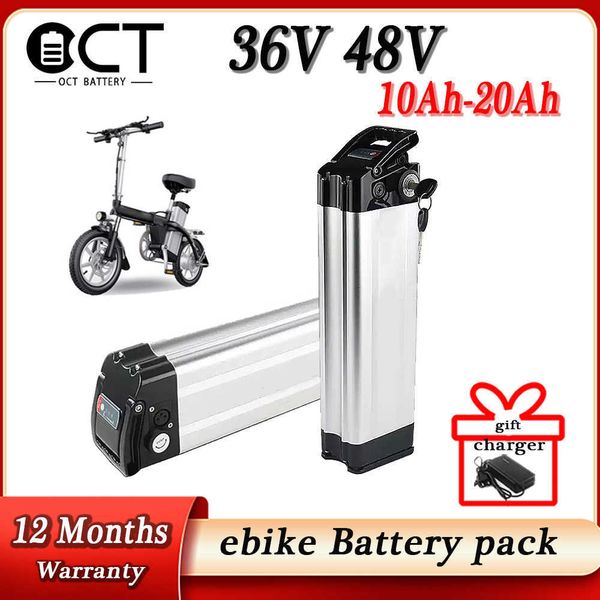 48V 10Ah 13Ah 20AH Seat Tube Silver Fish Li-ion Battery For Electric Bike Bicycle Fiets Accu Akku48V For 250W 350W 500W Motor