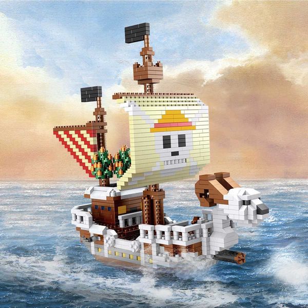 Ocean pirate ship plastic 3D model building block adult boy mini building block toy kit assembly sailboat war (frameless) W241005