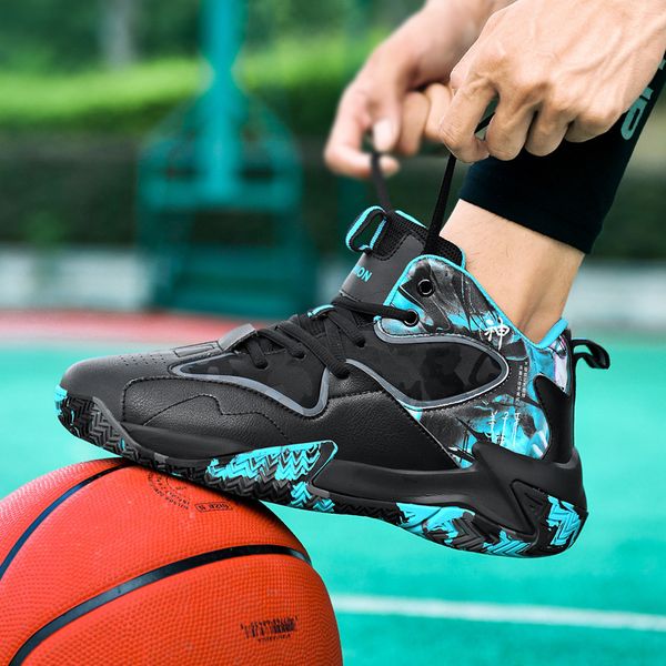 Fashionable Basketball Shoes Men Shoes Designer High Quality Plus Size Non-slip Leather Waterproof Casual Sport Shoes