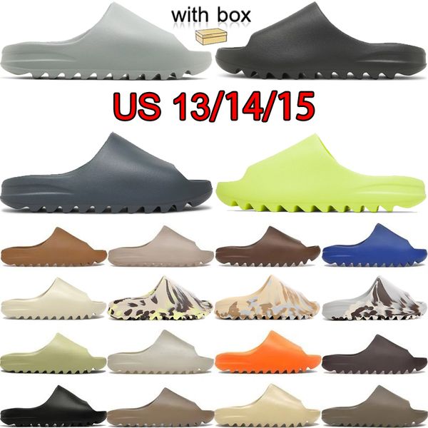 Slides Salt Slate Marine Slippers Men Women Green Black White Orange Resin Slide Summer Outdoor Sandals Shoe With Box Big Size US 13 14 15 T