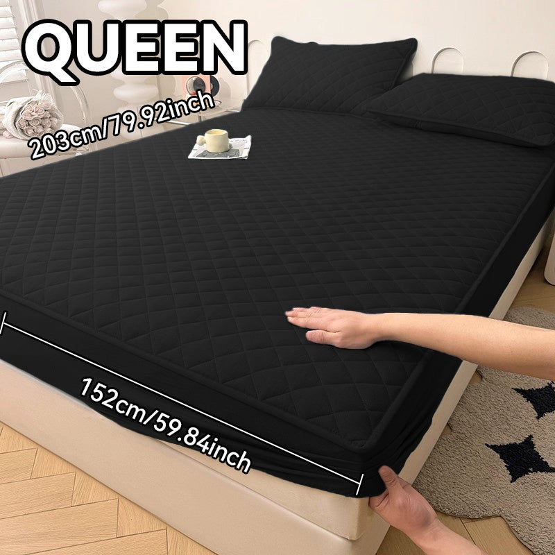 TEMU 2-3pcs Thick Waterproof Mattress Protector With 9-15" Deep Pocket - Soft And Comfortable Fitted Sheet And Pillowcase Set, Machine Washable,