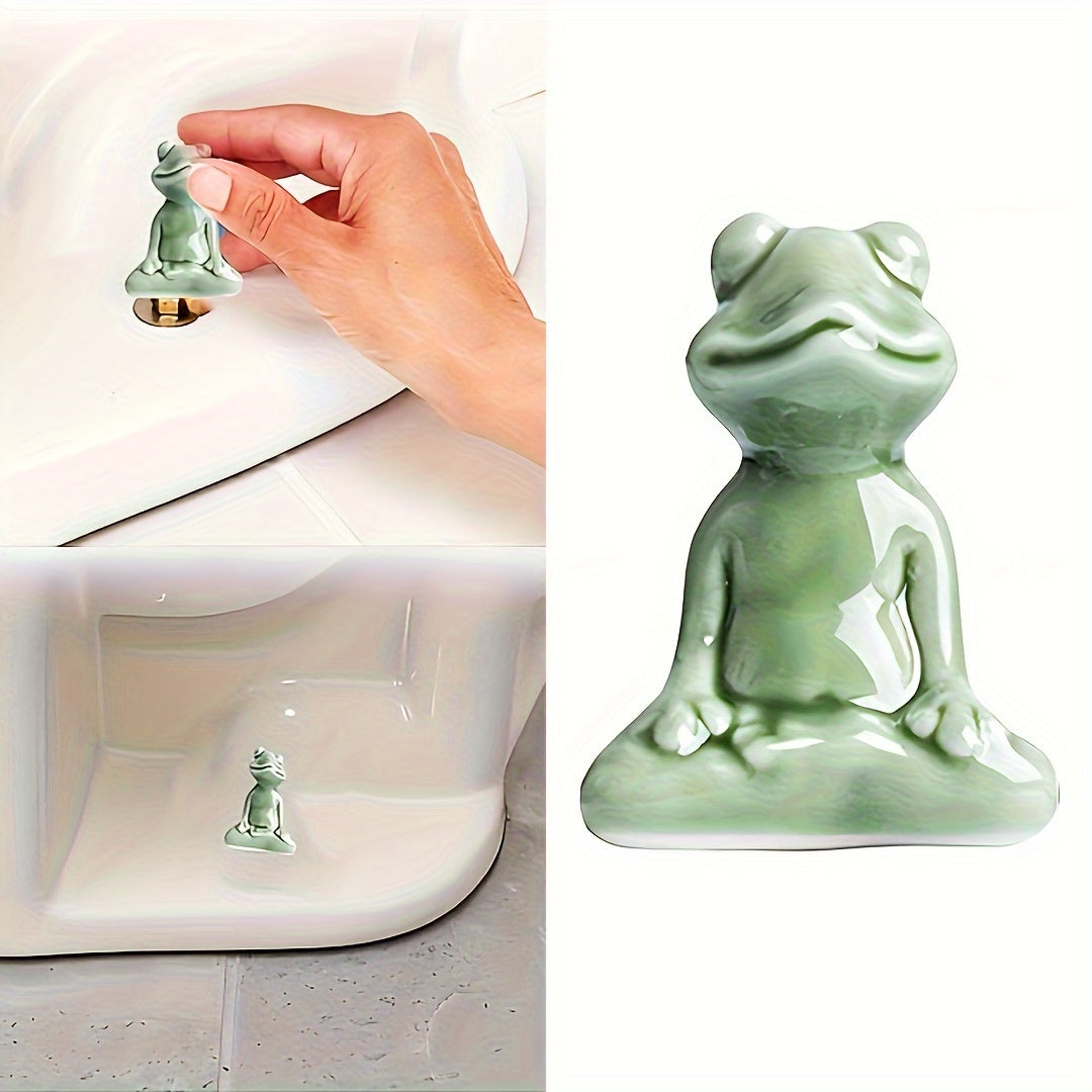 TEMU Ceramic Frog Toilet Bolt Set, 1pc Style , Novelty Bathroom Decor, Toilet Floor Bolt Cover, Fun Themed Gadget For Toilet Upgrade