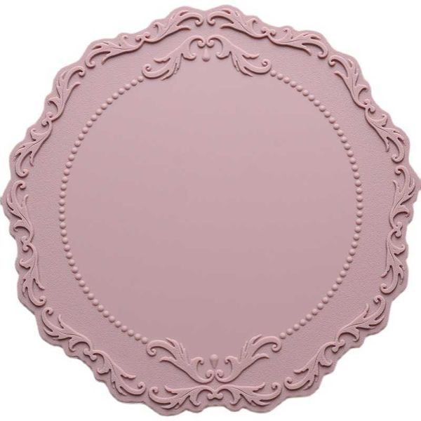Mats Pads French silicone meal mat cup mat pot mat bowl and plate anti scald insulation mat European lace vase table lamp meal J230804