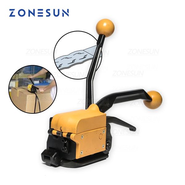 ZONESUN Industrial Equipment Manual Steel Strapping Tool A333 Buckle Free Sealless Handheld Steel Strapping Machine For 13-16-19 mm Steel St