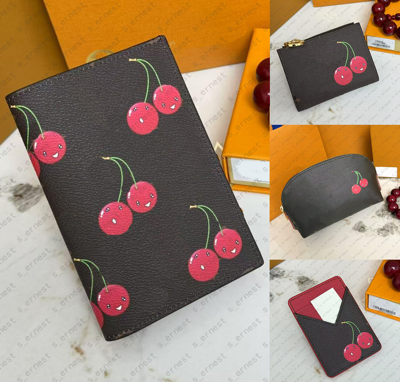 designer wallet cherry blossom wallet women mini colorful wallet credit card holder coin purse holder cosmetic key pouch purse clutch