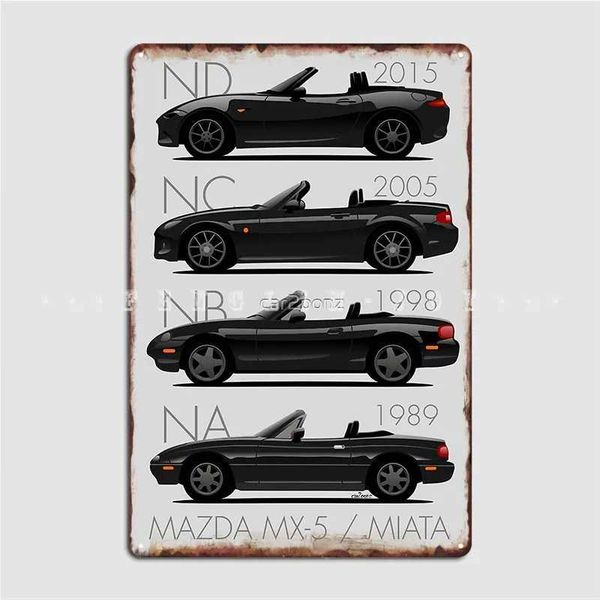 High Quality Mx5 Evolution Black Metal Sign Pub Wall Decoration Garage Decoration Tin Sign Posters T250118