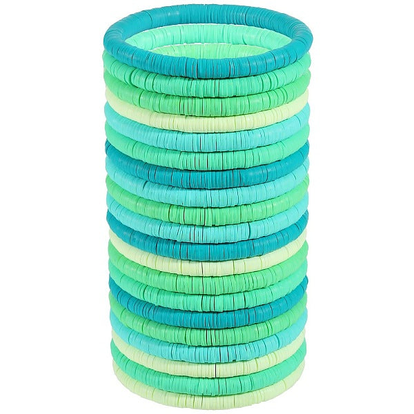 20Pcs 5 Colors Polymer Clay Heishi Surfer Stretch Bracelets Set