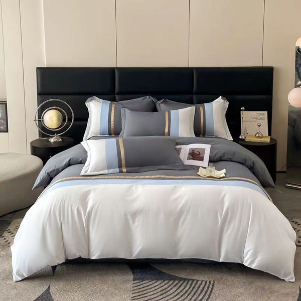 Bedding sets Bedding Queen Size Washed Cotton 4pcs Designer Bed Sheets Set Comfort Sets case H250113