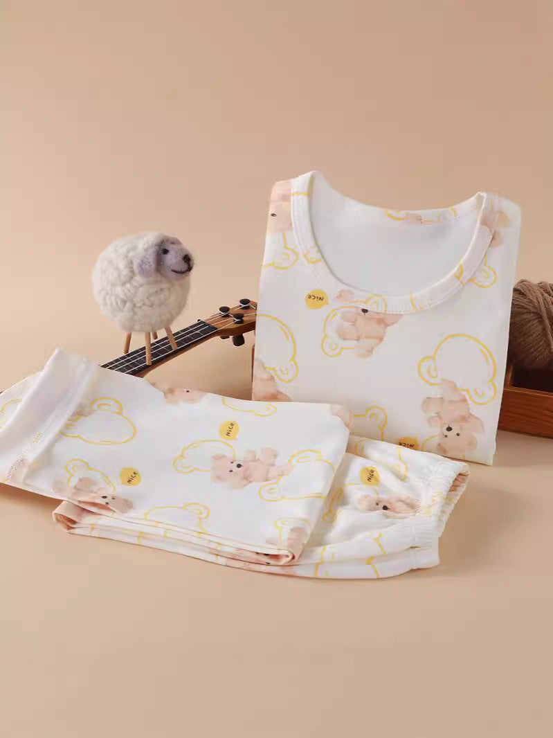 xw3 Boys and Girls XW3 Kids Sleepwear Collection - Warm Pure Cotton Pajama Sets for Fall and Winter