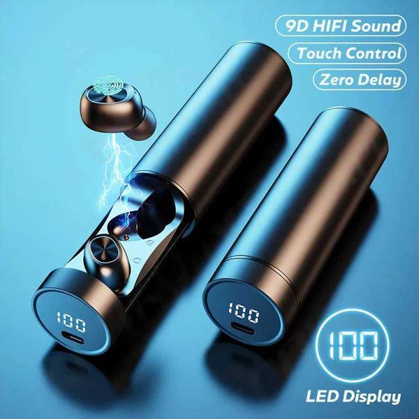 Headphones 9D HIFI Bluetooth Earphone Outdoor Sports Wireless Headset 5.1 With Charging Bin Power Display Touch Control Headphone Earbuds M2