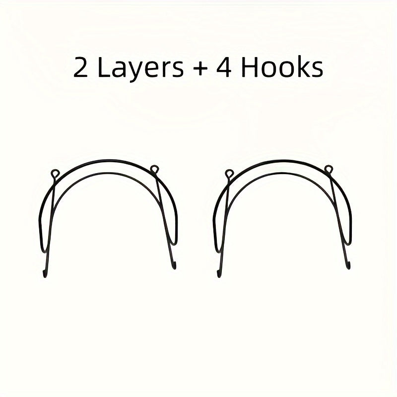 TEMU 6pcs Iron Hanging Rack Set - Elegant Wall Decoration - Bathroom Wall Hanging Storage Towel Rack, Bathroom Decoration And Accessories, Multi