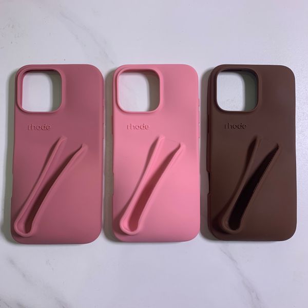 rhode phone case With lip gloss Lipstick Case iphone 16 pro max cases Lipstick Lip Balm 3D Make-Up Silicone Case for iPhone 15 14 13 12 11 H