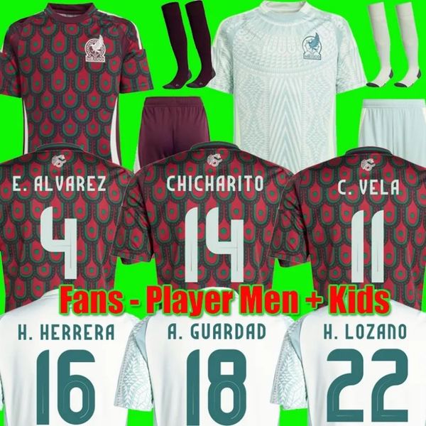 2024 Copa America mexico jersey RAUL CHICHARITO Soccer Jerseys 2023 LOZANO DOS SANTOS 24 25 H.LOZANO Men Kids Football Shirts Uniforms Fans