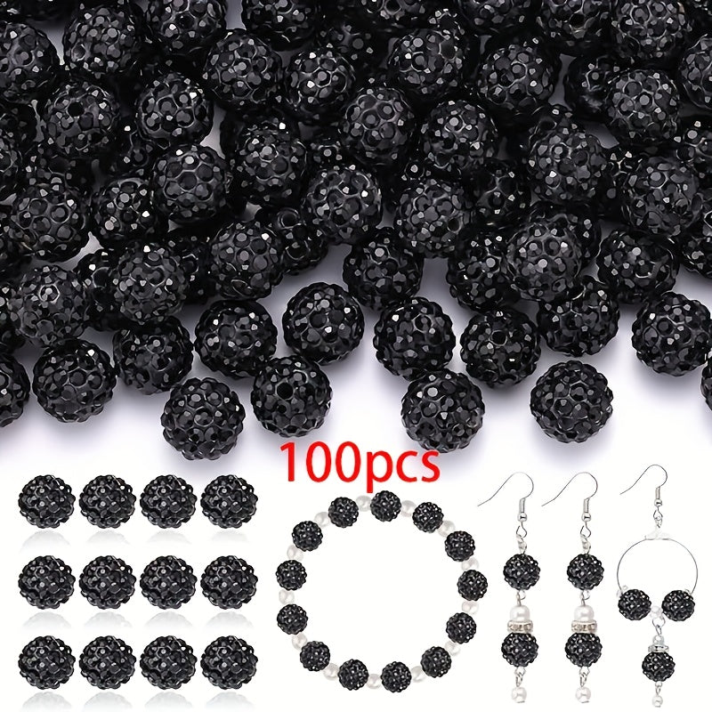 TEMU Beads For Jewelry Making, Sparkling Clay Christmas String Bead Bracelets, Baseball Necklaces, Earrings, Handmade And Diy Shiny Round Shamballa