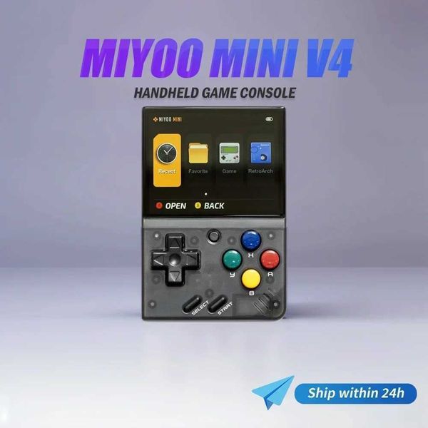 MIYOO Mini V4 Consoles Handheld Game Players 2.8 IPS Sn Linux System Portable Video Game 2000mAh Retro Game Console PSPXJ250211