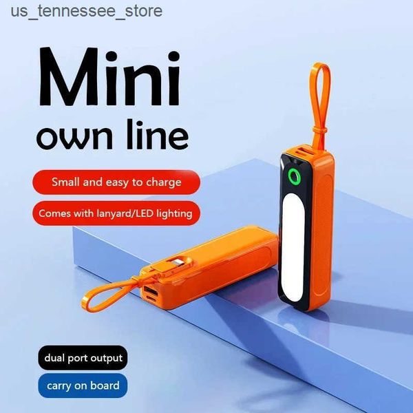 Cell Phone Power Banks Mini Power Bank 10000mAh Powerbank Fast Charge Portable Type-C-LIGHTNING Cable Pocket Battery Charger for iPhone Sams