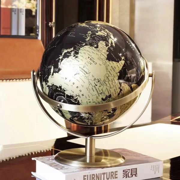 Retro English Globe Map Home Decor World Office Desk Ornaments Geography Kids Education Decoration 240129