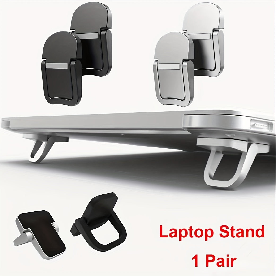 TEMU Compact Portable Laptop Stand: Invisible, Foldable, Ergonomic Desk Support For 10-18 Inch Laptops, Tablets, Keyboards, And Phones - Abs Material