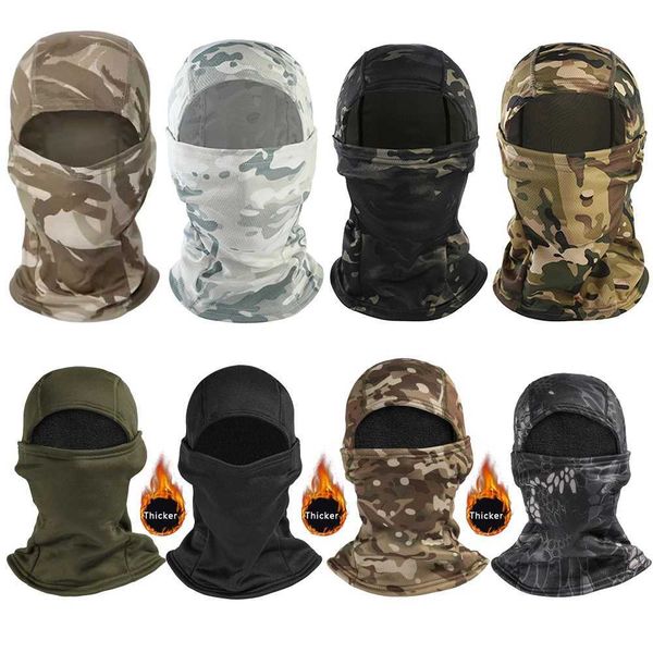 Tactical Balaclava Summer Cool Men Camouflage Full Face Mask Ski Bike Army Hunting Head Cover Cycling Face Mask Neck GaiterXJ241122