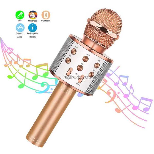Microphones Wireless Bluetooth karaoke microphone with adjustable mix FM radio for karaokeQ