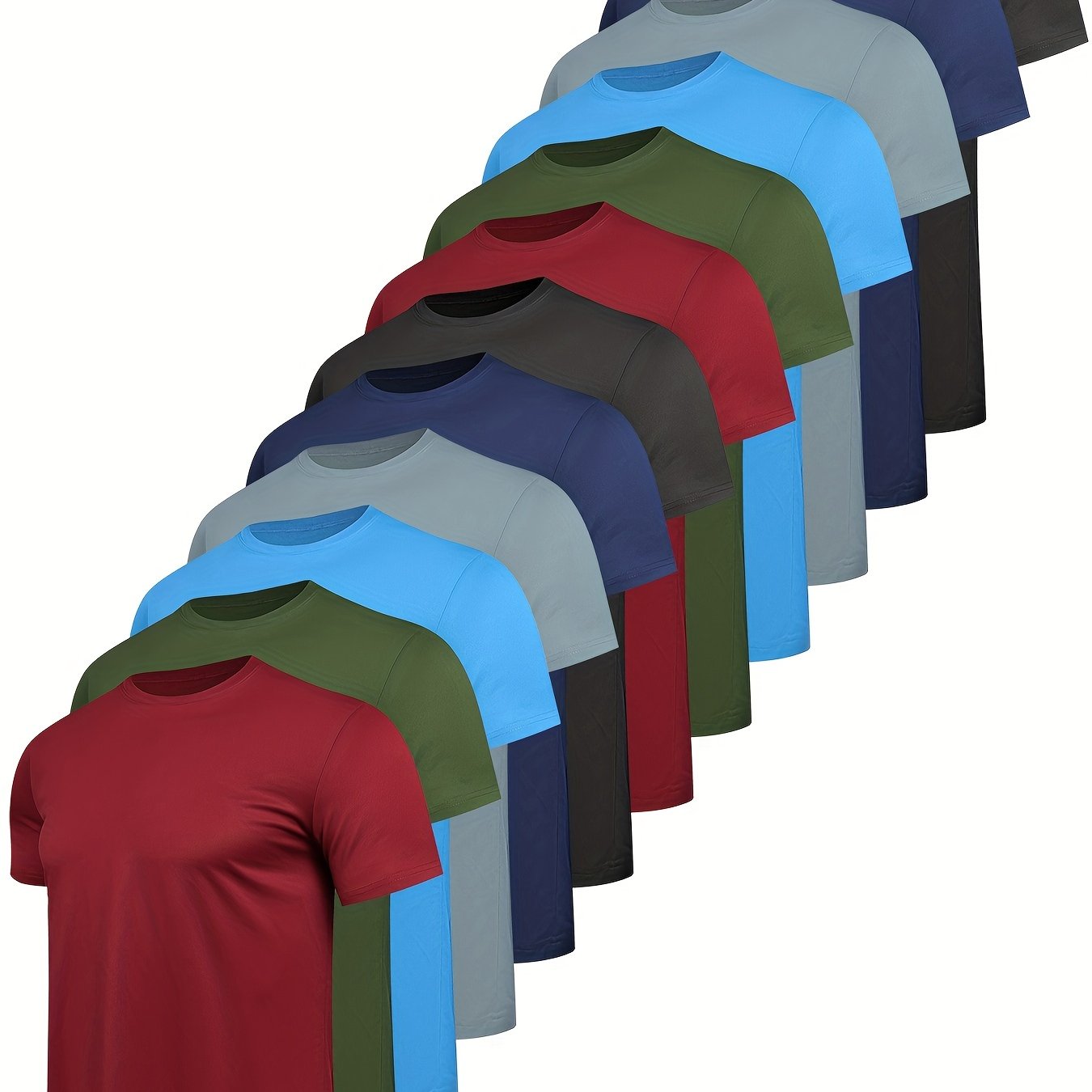 TEMU 12 Pack Workout Shirts For Men Short Sleeve Athletic Active Tops Quick Dry Crew Neck T Shirt For Running